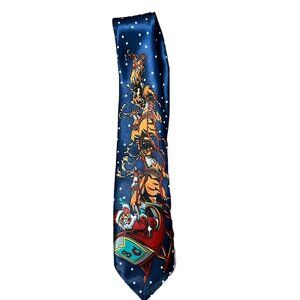 Funtyme Blue Santa Claus Neck Tie 100% polyester